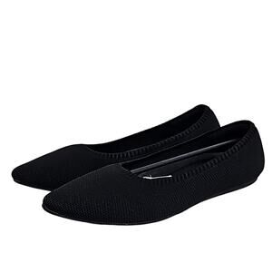 Arromic Womens Knit Slip On Ballet Flat Comfy Pointed Toe Black Size 8 (NIB)